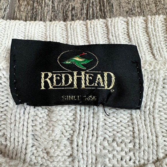 RedHead Made in USA Men's L Cable Knit Sweater Vintage Fair Isle Pattern - Picture 3 of 9